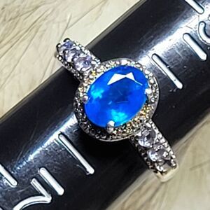 Neon Apatite, Tanzanite Ring